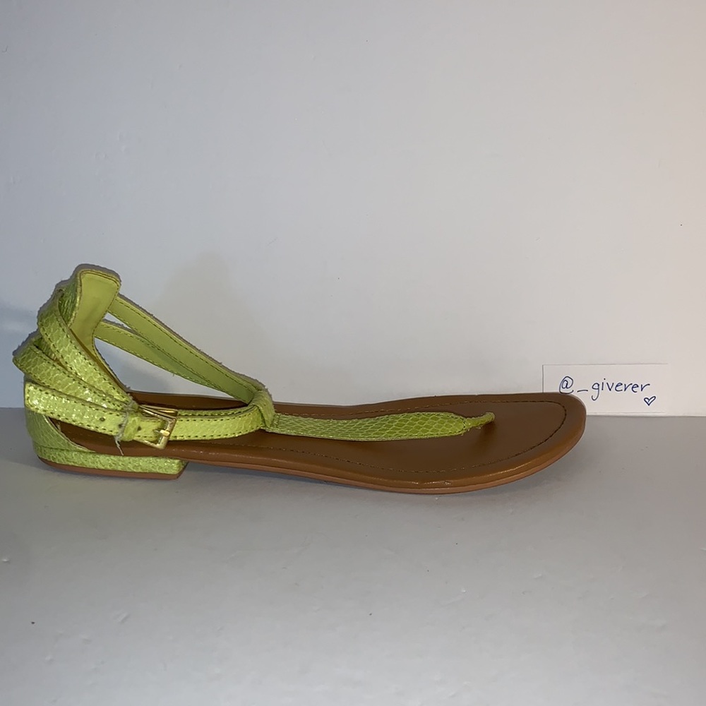 8 Neon Yellow Express Double Strap Python Embossed - image 5